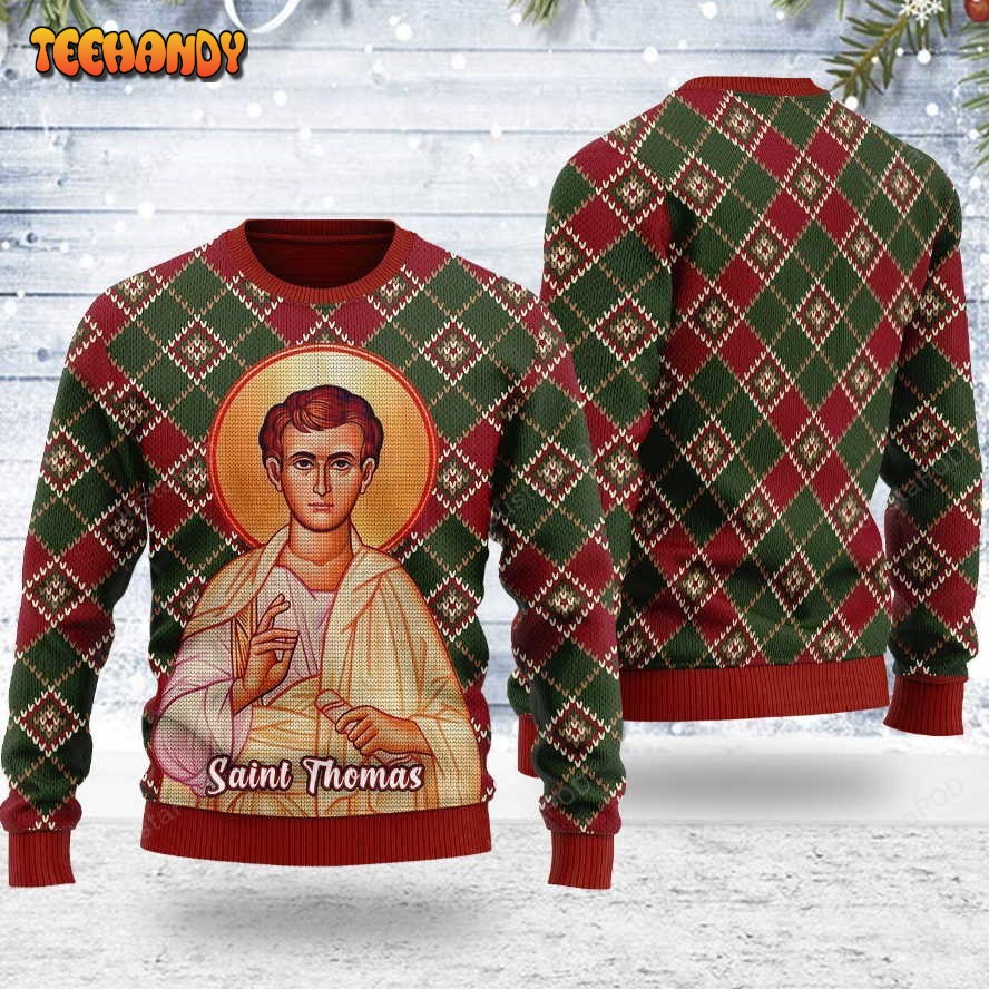 Thomas The Apostle Ugly Christmas Sweater, All Over Print Sweatshirt, Ugly Sweater