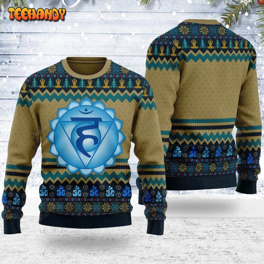 Throat Chakra Ugly Christmas Sweater, All Over Print Sweatshirt, Ugly Sweater