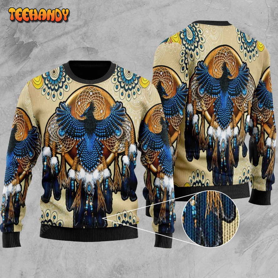 Thunderbird And Dreamcatcher Ugly Christmas Sweater, All Over Print Sweatshirt