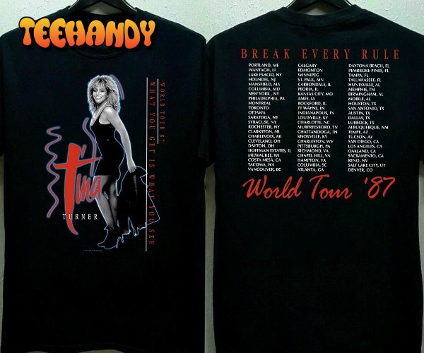 Tina Turner 1987 Break Every Rule World Tour Shirt, Tina Tunner Tour Sweatshirt