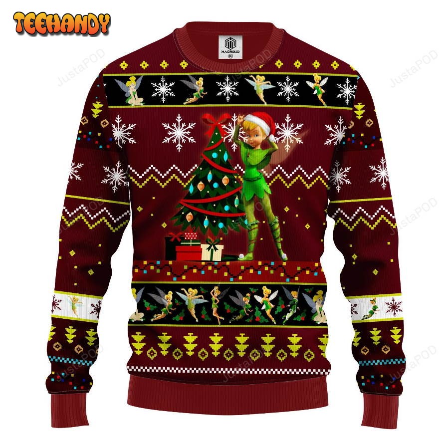 Tinker Bell Ugly Christmas Sweater Red, Ugly Sweater, Christmas Sweaters