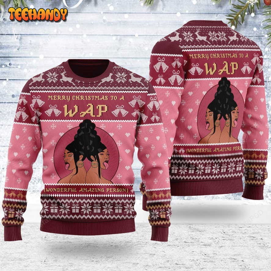 To A Wap Ugly Christmas Sweater, All Over Print Sweatshirt, Ugly Sweater