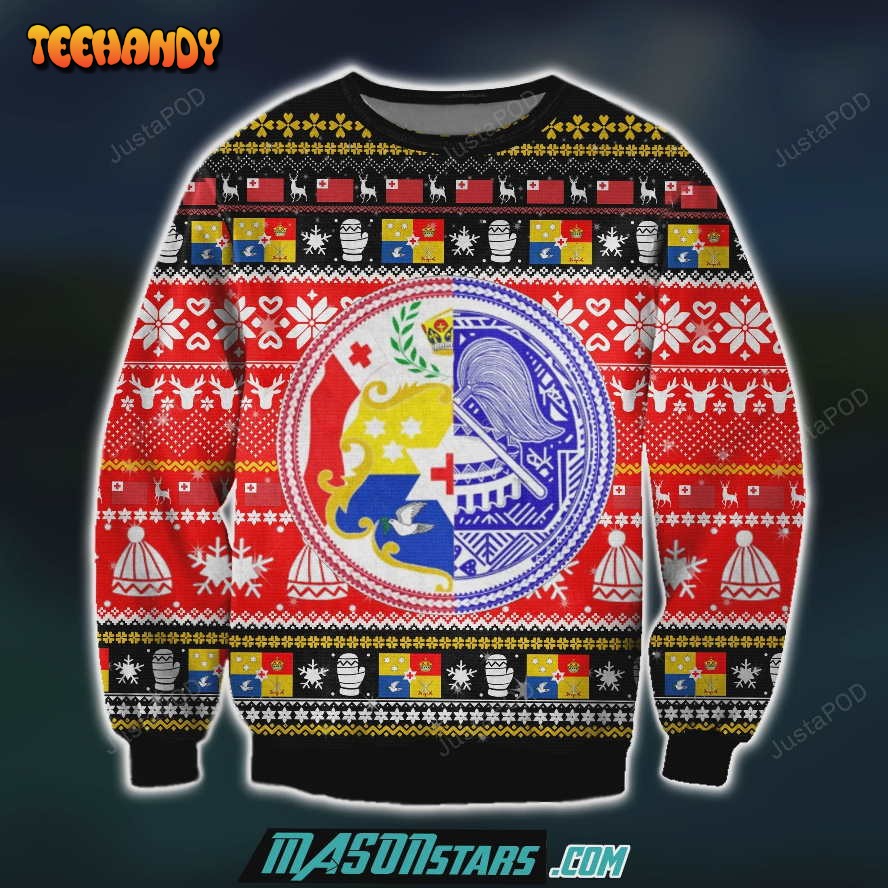 Tonga 3D Print Knitting Pattern Ugly Christmas Sweater, Ugly Sweater