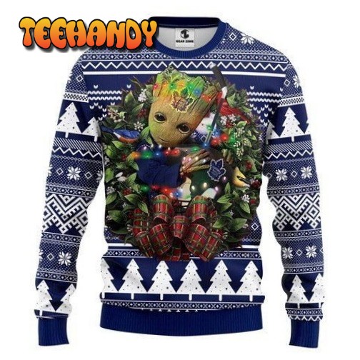 Toronto Maple Leafs Groot Hug Ugly Christmas Sweater, Ugly Sweater