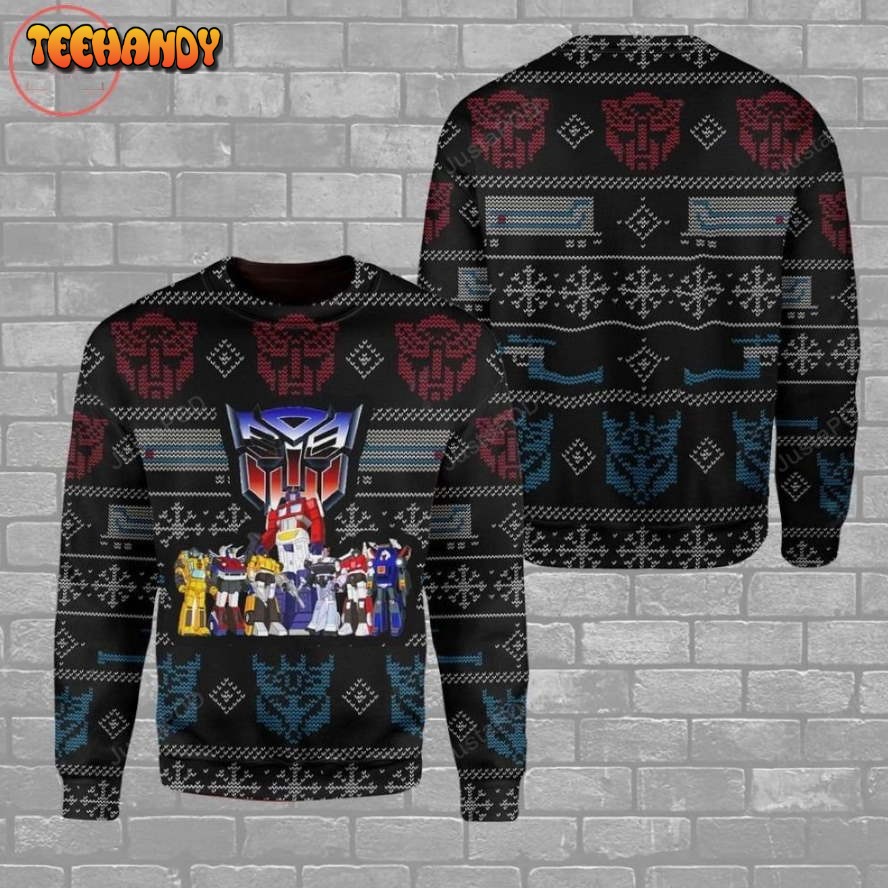 Transformers Robot Christmas For Unisex Ugly Christmas Sweater, Ugly Sweater