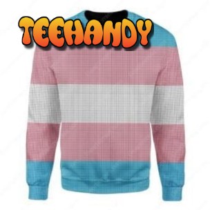 Transgender Flag For Unisex Ugly Christmas Sweater, All Over Print Sweatshirt