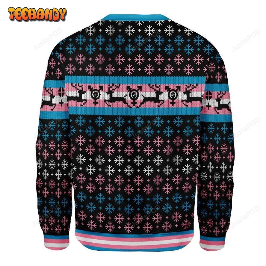 Transgender Pride Flag Ugly Christmas Sweater, All Over Print Sweatshirt