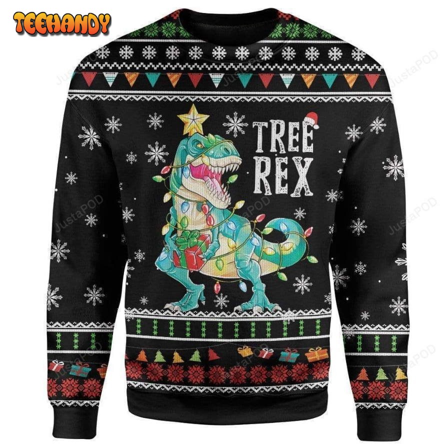 Tree Rex Ugly Christmas Sweater, All Over Print Sweatshirt, Ugly Sweater