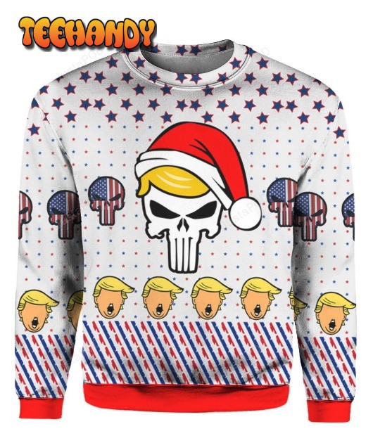 Trump Punisher 3D Print Ugly Christmas Sweater, Ugly Sweater, Christmas Sweaters