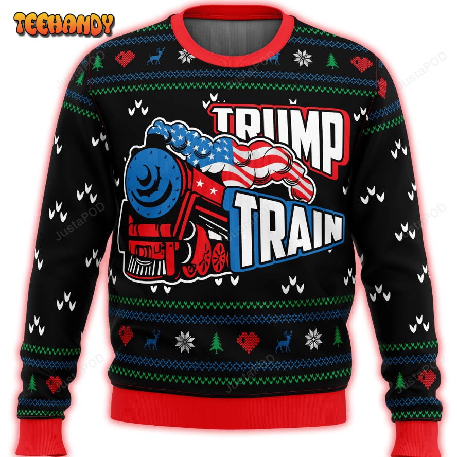 Trump Train Premium Ugly Sweater, Ugly Sweater, Christmas Sweaters