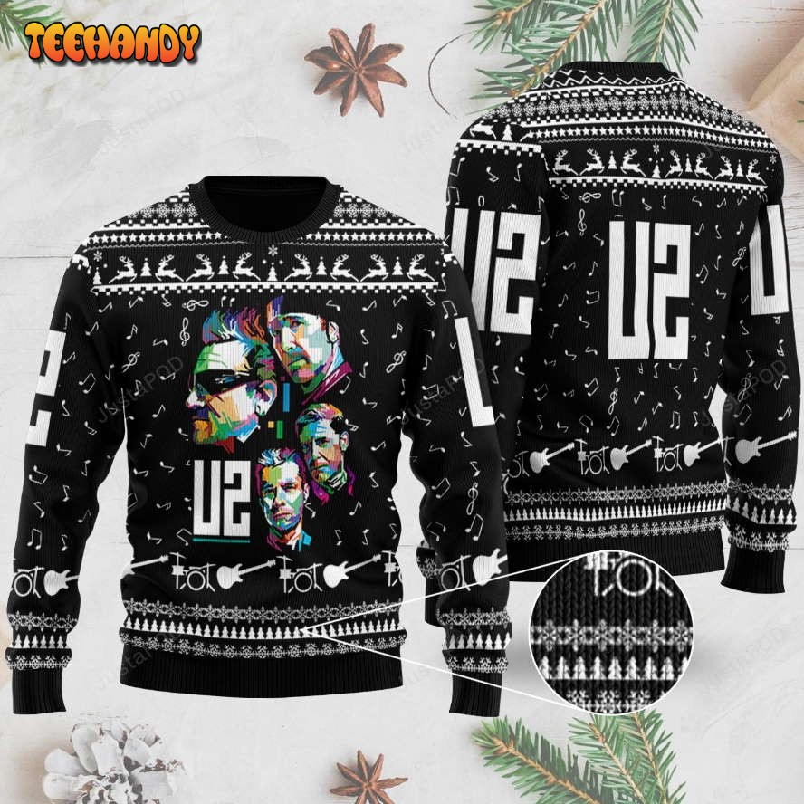 U2 Band 3D Ugly Christmas Sweater, Ugly Sweater, Christmas Sweaters