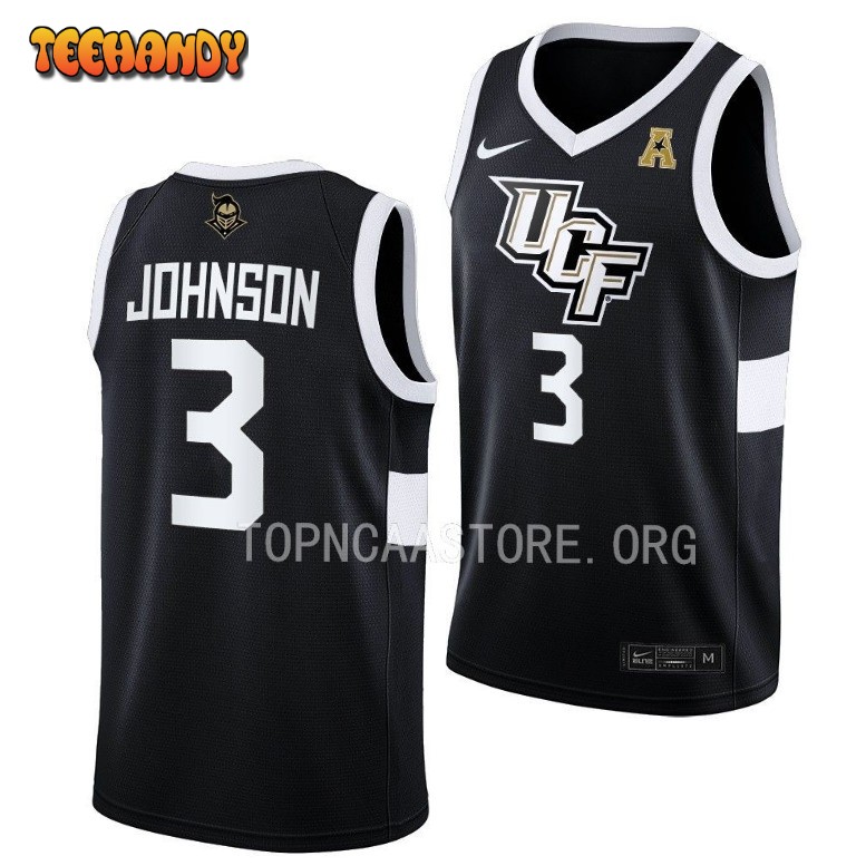 UCF Knights Darius Johnson 2023 Black Away College Basketball Jersey