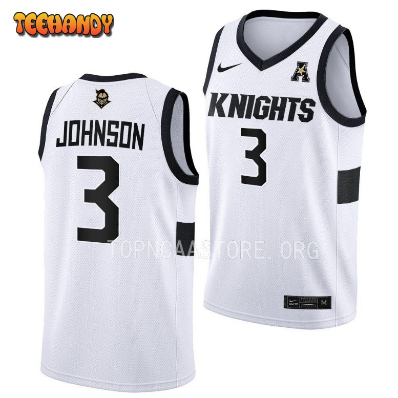 UCF Knights Darius Johnson 2023 White Home College Basketball Jersey