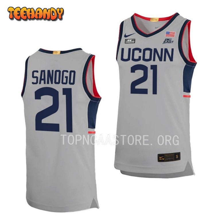 UConn Huskies Adama Sanogo Gray Alternate College Basketball Jersey