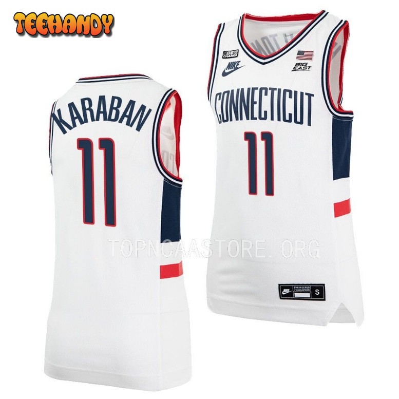 UConn Huskies Alex Karaban White Alumni College Basketball Jersey