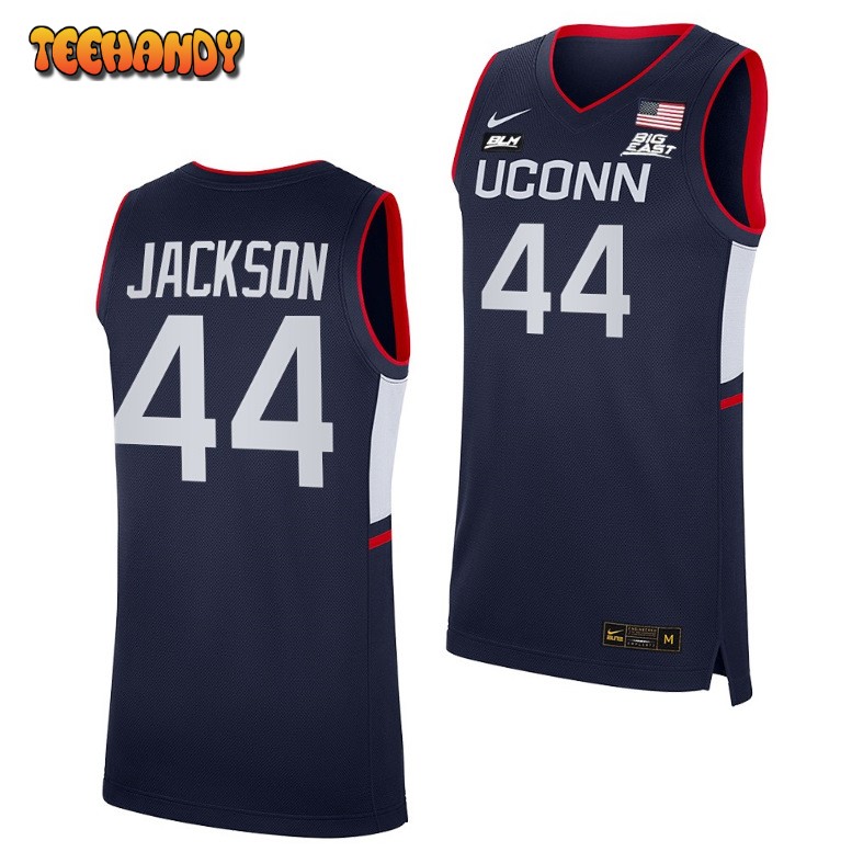 UConn Huskies Andre Jackson Jr 2023 Navy Away College Basketball Jersey