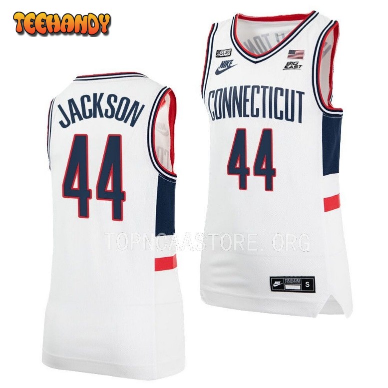 UConn Huskies Andre Jackson Jr White Alumni College Basketball Jersey