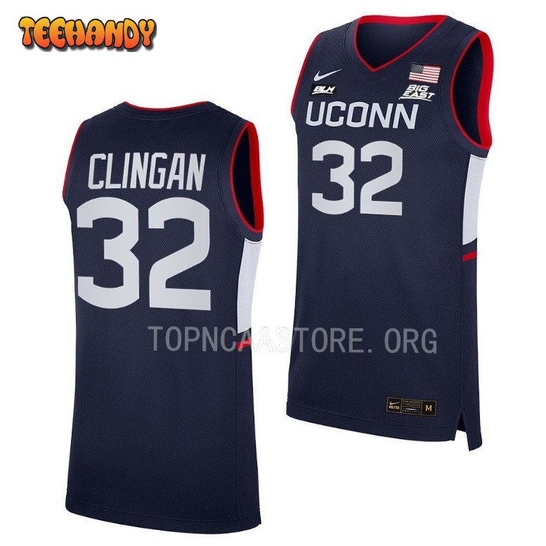 UConn Huskies Donovan Clingan 2023 Navy Away College Basketball Jersey