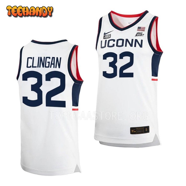 UConn Huskies Donovan Clingan 2023 White Home College Basketball Jersey