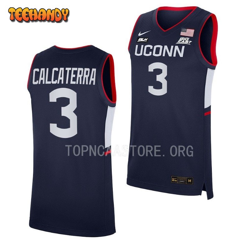 UConn Huskies Joey Calcaterra 2023 Navy Away College Basketball Jersey