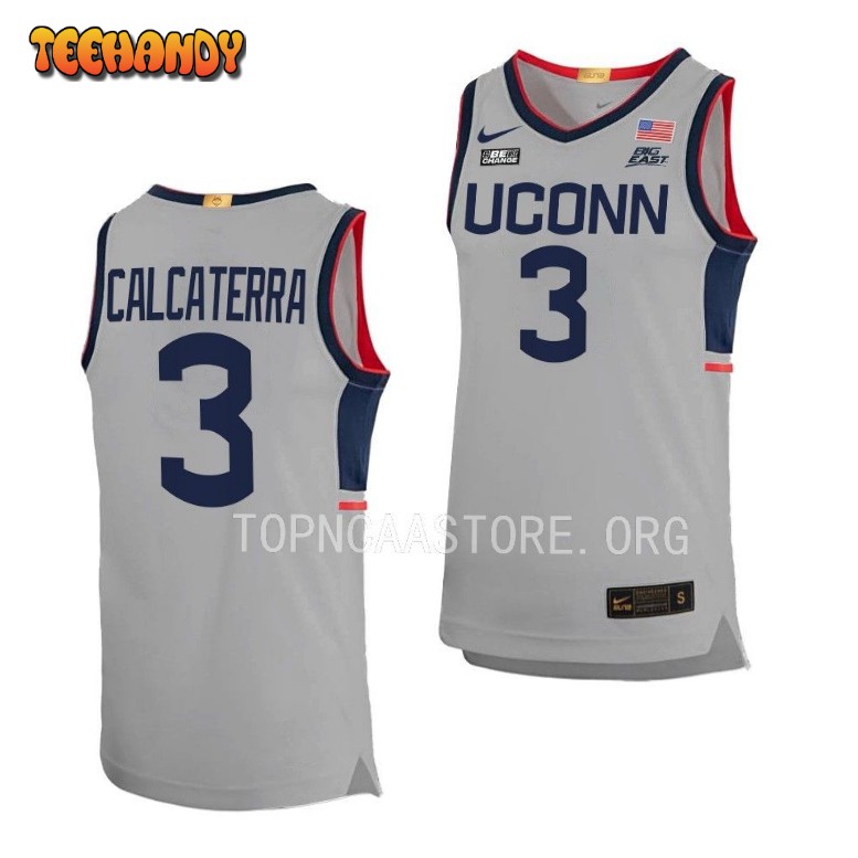 UConn Huskies Joey Calcaterra Gray Alternate College Basketball Jersey