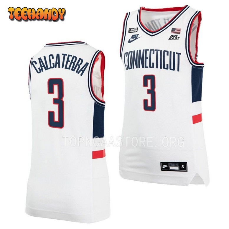 UConn Huskies Joey Calcaterra White Alumni College Basketball Jersey