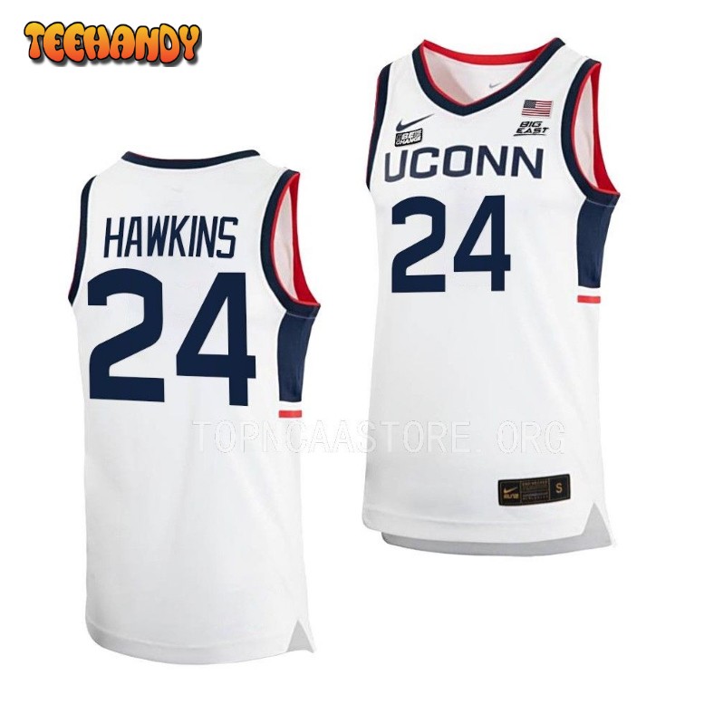 UConn Huskies Jordan Hawkins 2023 White Home College Basketball Jersey