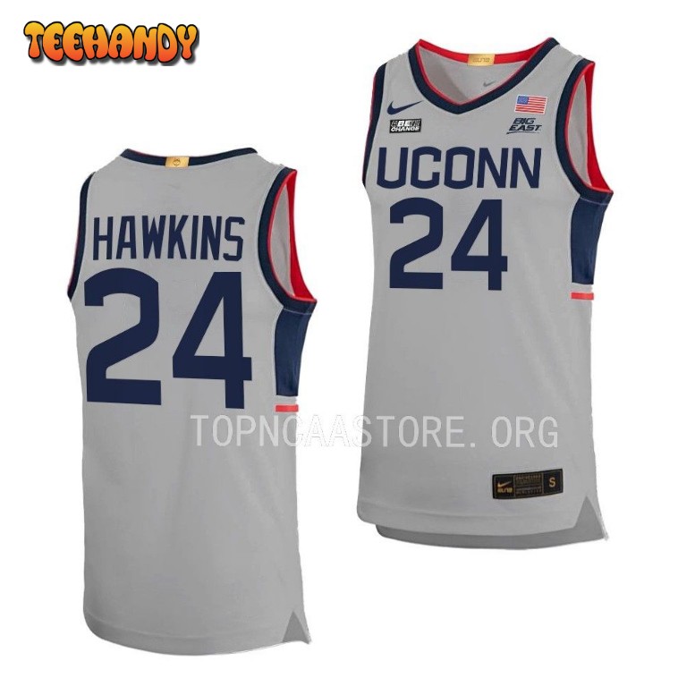 UConn Huskies Jordan Hawkins Gray Alternate College Basketball Jersey