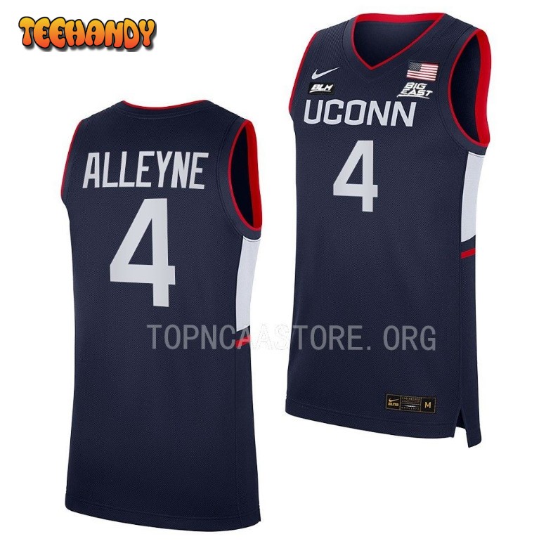 UConn Huskies Nahiem Alleyne 2023 Navy Away College Basketball Jersey