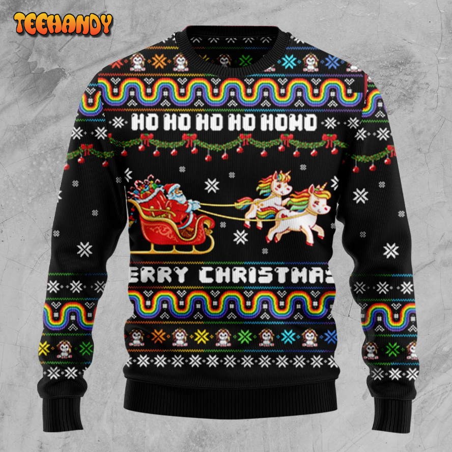 Unicorn Merry Christmas Ugly Christmas Sweater, All Over Print Sweatshirt