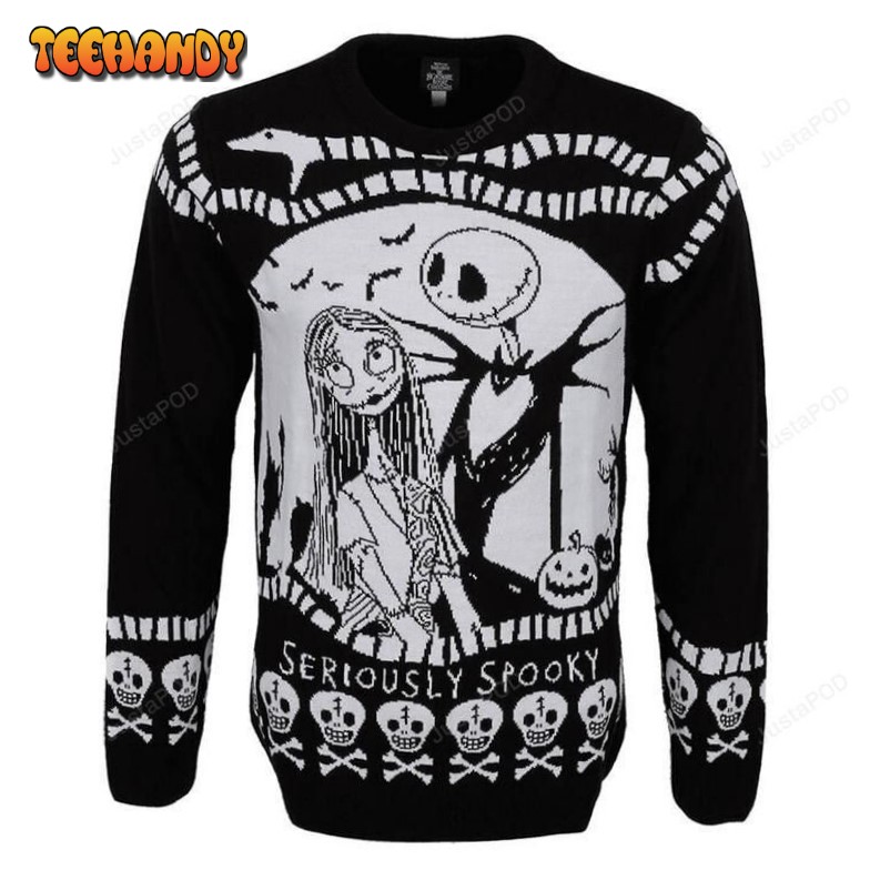 Unisex Nightmare Before Christmas Seriously Spooky Ugly Sweater, Ugly Sweater