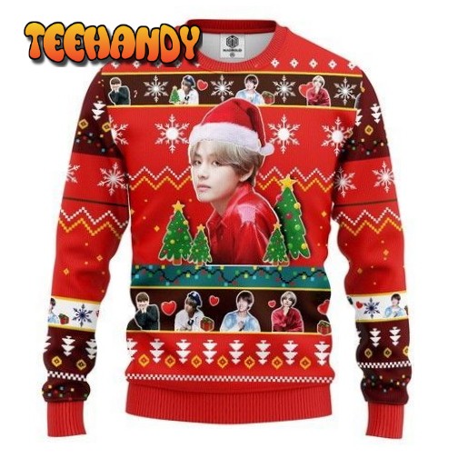 V Bts Ugly Christmas Sweater, All Over Print Sweatshirt, Ugly Sweater