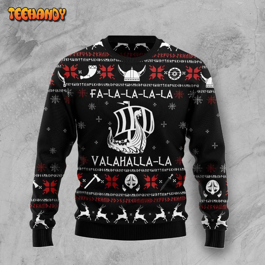 Valhalla Viking For Unisex Ugly Christmas Sweater, All Over Print Sweatshirt