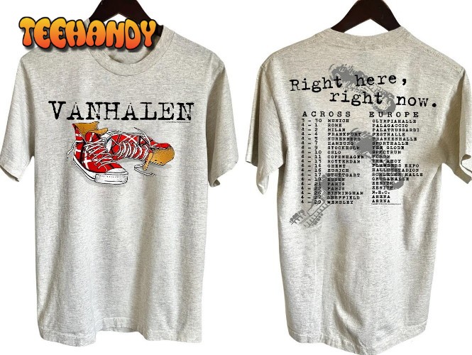 Van Halen Sneaker Right Here Right Now Across Europe Tour 1993 T-Shirt