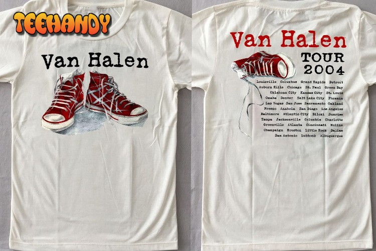 Van Halen White Red Shoes Tour 2004 T-Shirt, 2004 Van Halen Tour T-Shirt