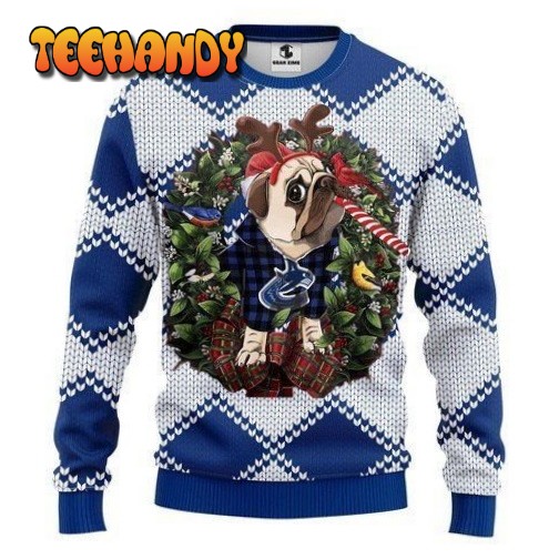 Vancouver Canucks Pug Dog Ugly Christmas Sweater, All Over Print Sweatshirt