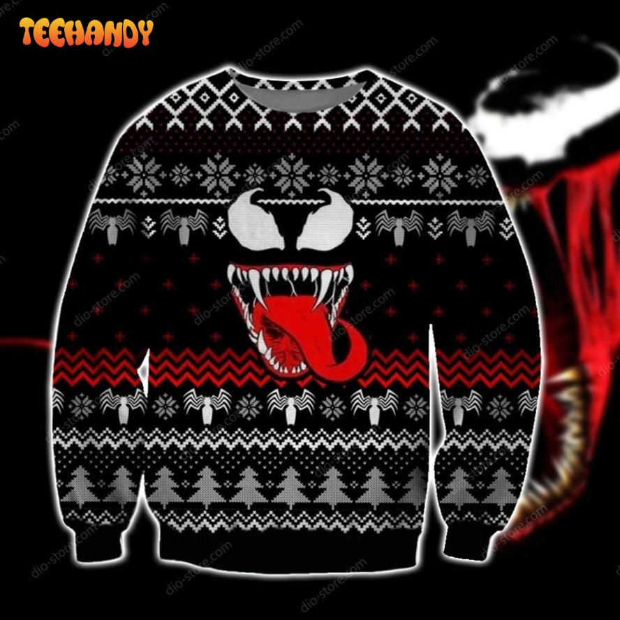 Venom Ugly Christmas Sweater, All Over Print Sweatshirt, Ugly Sweater