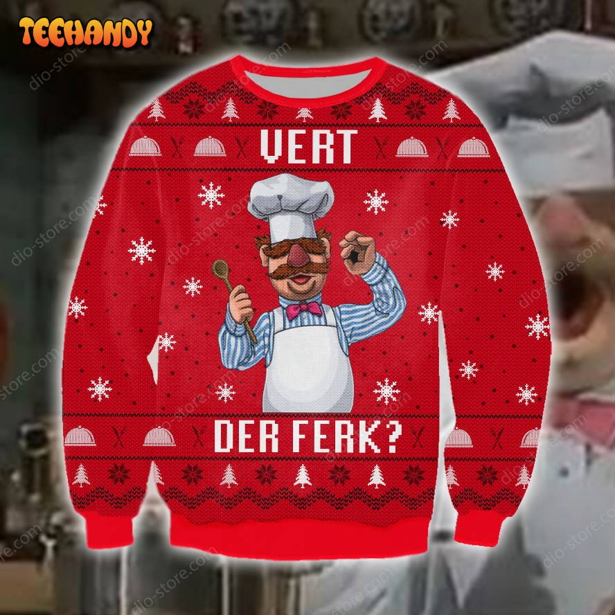 Vert Der Ferk Ugly Christmas Sweater, All Over Print Sweatshirt, Ugly Sweater