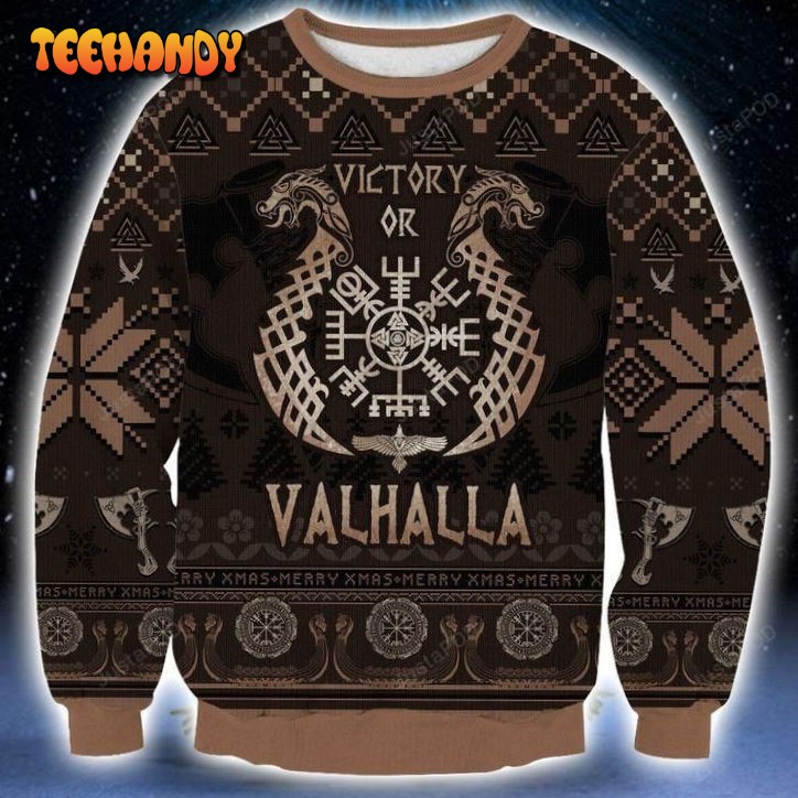 Victory Or Valhalla Ugly Christmas Sweater, All Over Print Sweatshirt