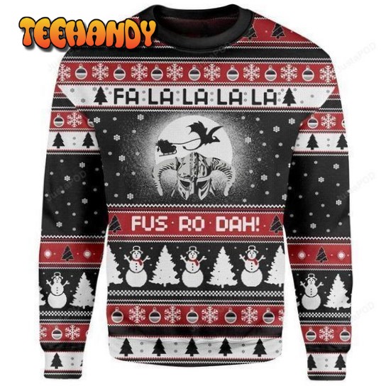 Viking And Snowman Ugly Christmas Sweater, All Over Print Sweatshirt