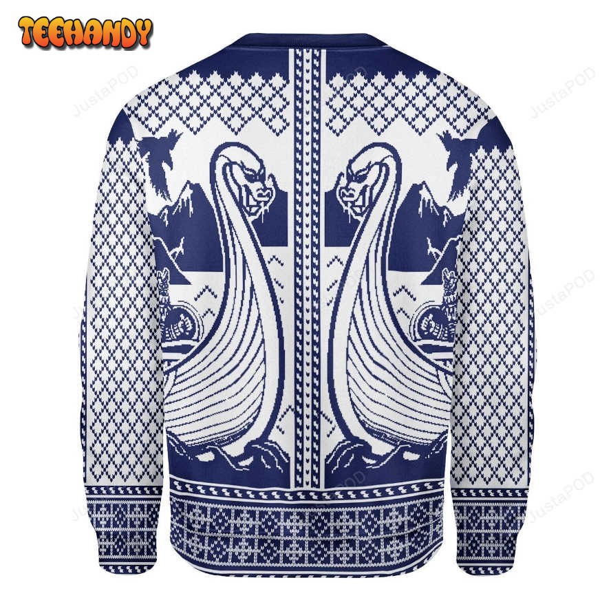 Viking Boat Ugly Christmas Sweater, All Over Print Sweatshirt, Ugly Sweater