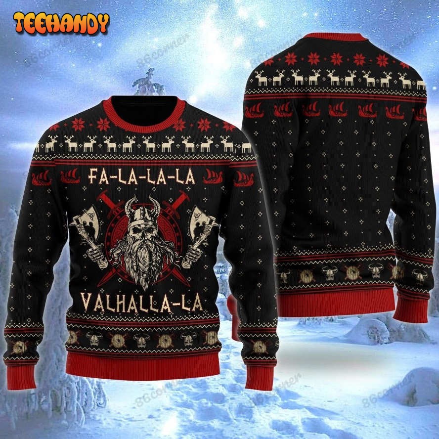 Viking Fa-la-la-la Valhalla-la Ugly Christmas Sweater, All Over Print Sweatshirt