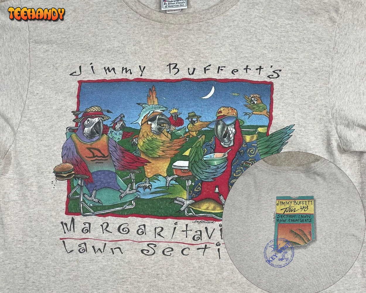 Vintage 1998 Jimmy Buffett Lawn Section Concert T Shirt Sweashirt