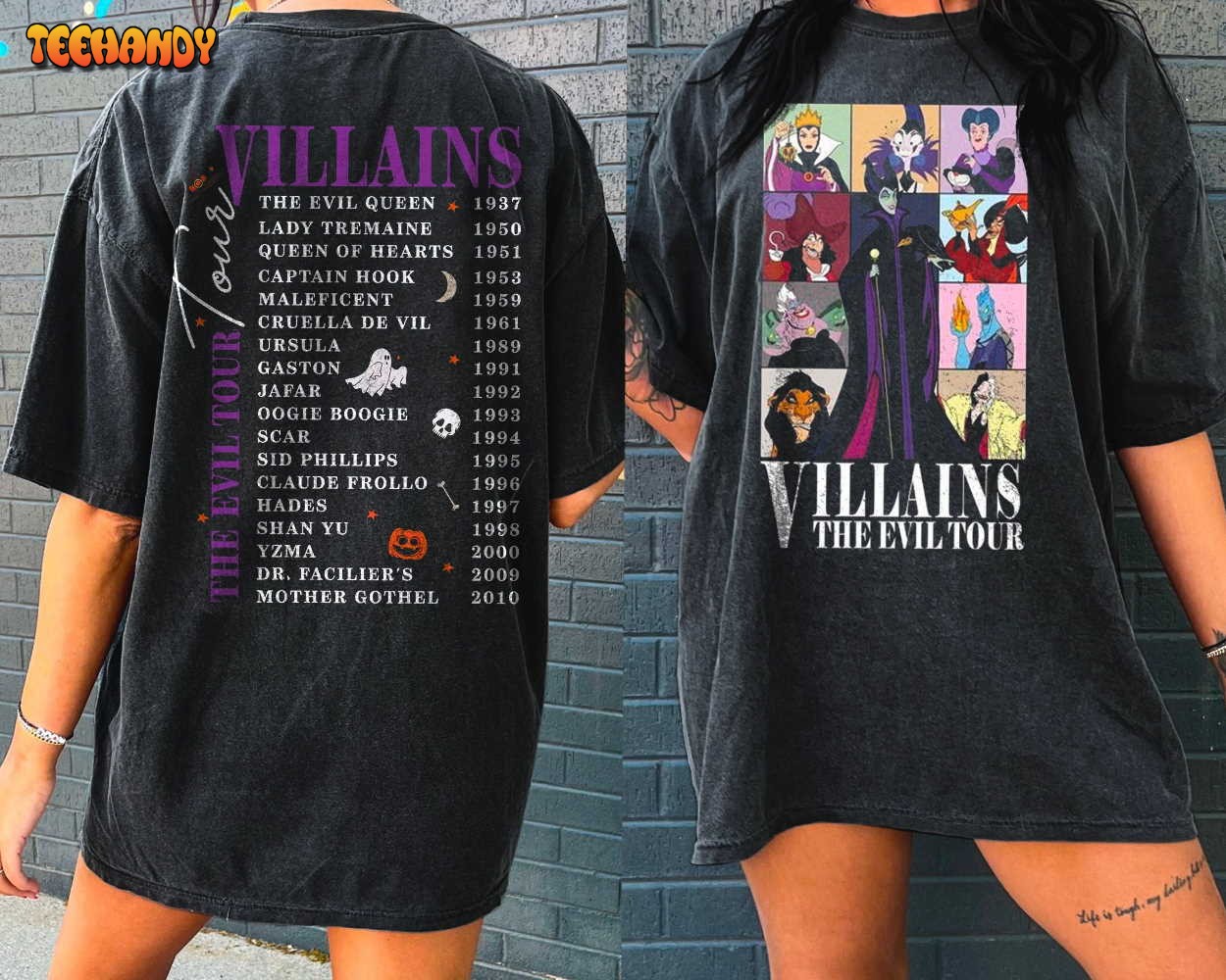 Vintage Disney Villains Evil Tour Shirt, Villians Characters Concert Sweashirt