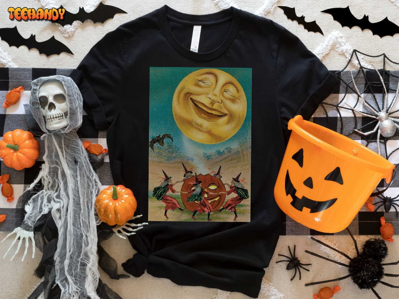 Vintage Halloween tshirt, Halloween postcard shirt, Fall top, Halloween T Shirt