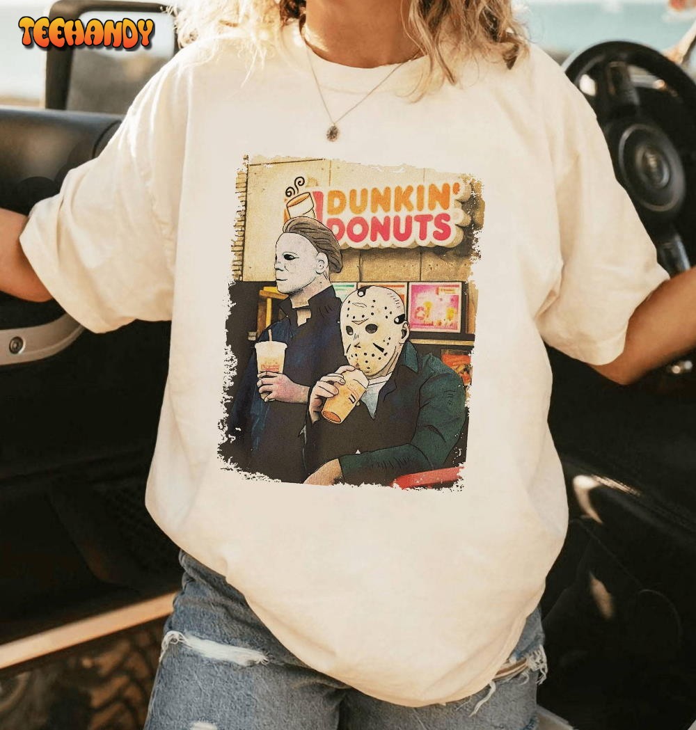 Vintage Jason and Micheal Myers Dunkin Donuts Sweatshirt