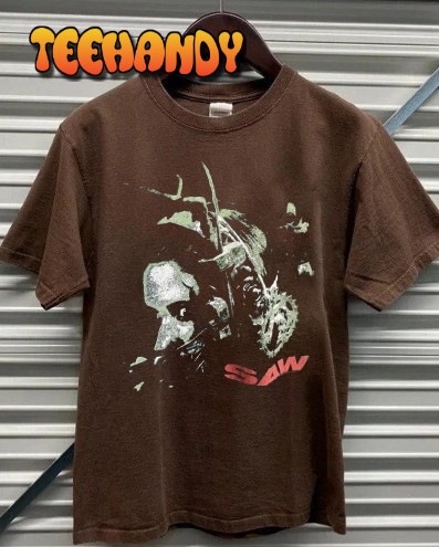 Vintage Saw Reverse Bear Trap 90s T Shirt, Saw Horror Movie T Shirt