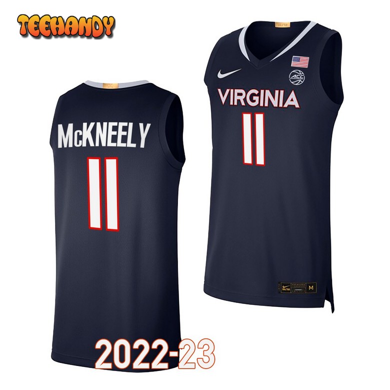 Virginia Cavaliers Isaac McKneely 2023 Navy Replica College Basketball Jersey