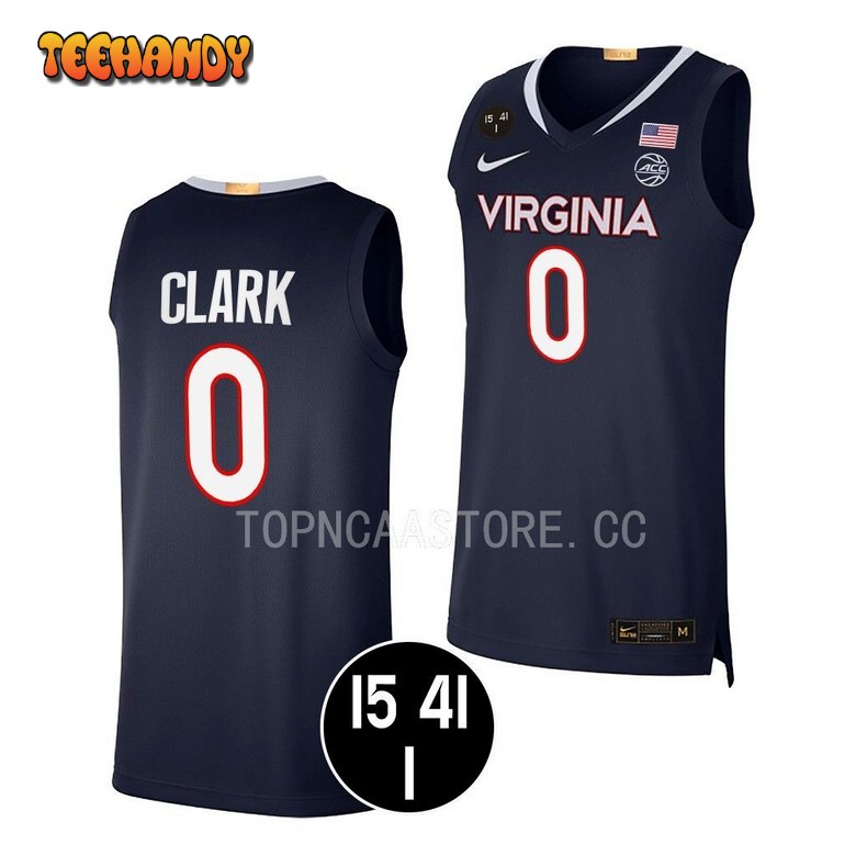 Virginia Cavaliers Kihei Clark Navy 2022 Main Event Champs UVA Strong Jersey