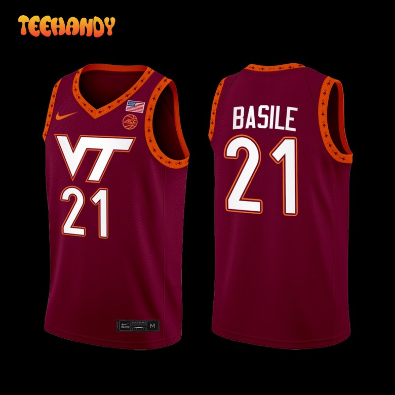 Virginia Tech Hokies Grant Basile Maroon Swingman Basketball Jersey